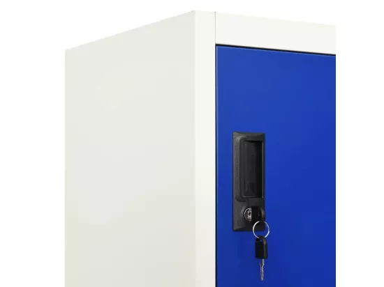 Armoire à casiers Gris et bleu 90x45x180 cm Acier