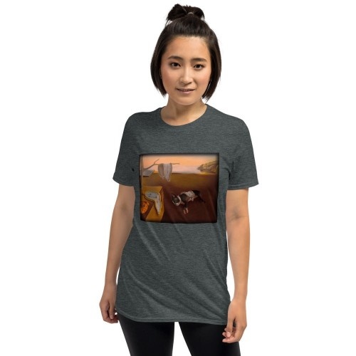 Camiseta feminina Mascochula, estampa moderna de Dali, personalizada com seu pet, cinza escuro
