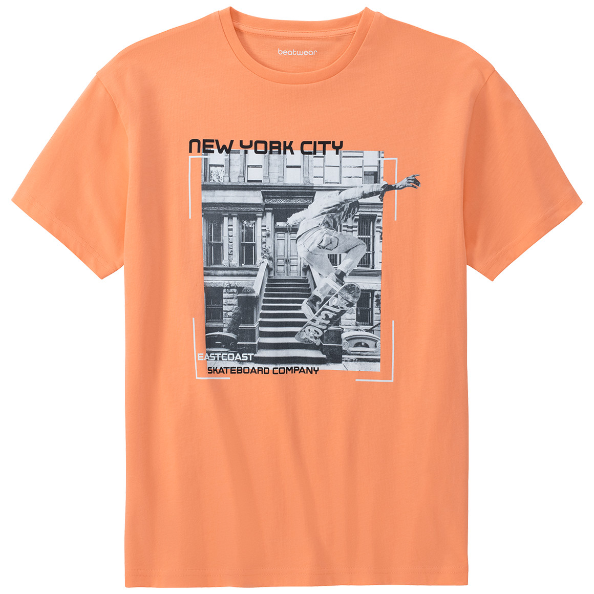Beatwear Jungen T-Shirt mit Foto-Print hellorange