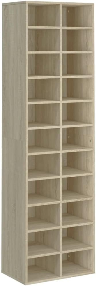 vidaXL Schuhschrank mit 22 Fächern Schuhständer Schuhablage Schuhaufbewahrung Flurregal Standregal Flur Diele Sonoma-Eiche 54x34x183cm Holzwerkstoff