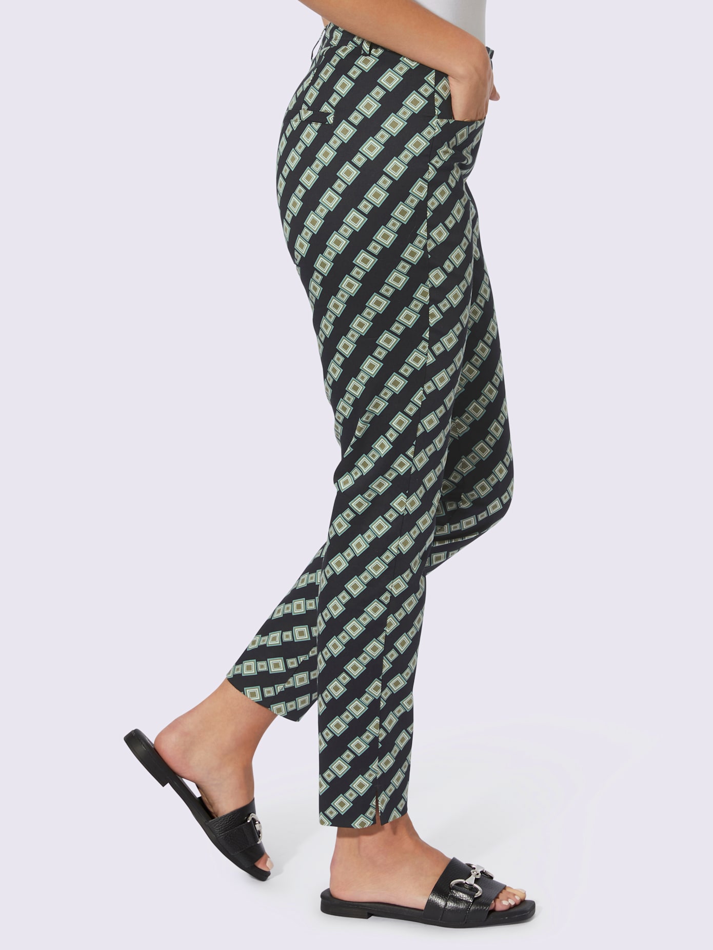 Pantalon imprimé coupe parfaite grâce à l'élasthanne