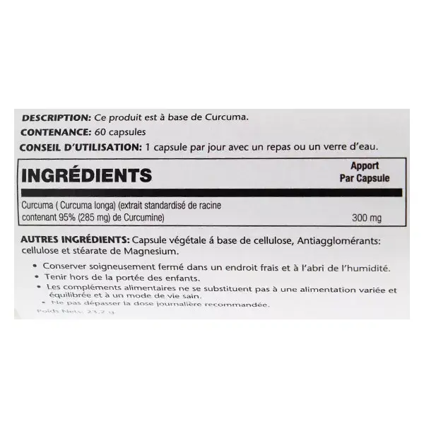 Cúrcuma Solaray 300mg 60 cápsulas
