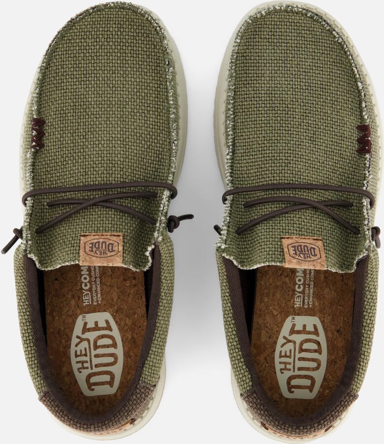 HEYDUDE Instappers Walli Braided Burnt HD40003-3CI Groen