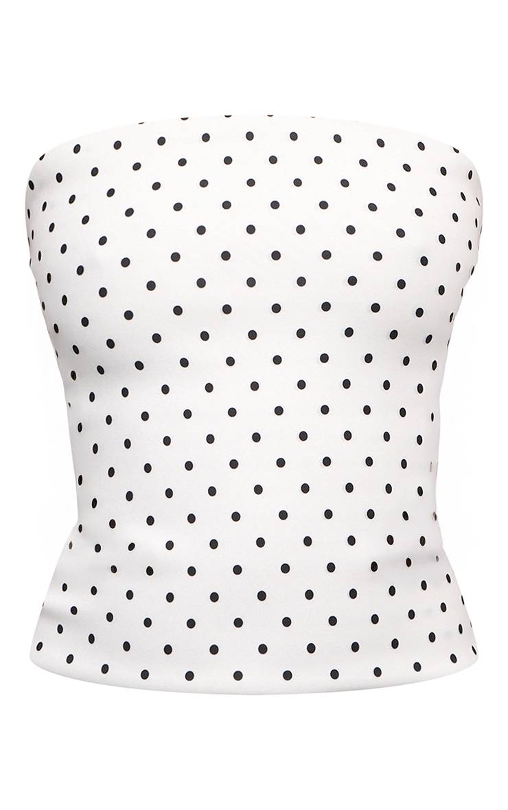 Blanc Bandeau Tissé Extensible À Pois