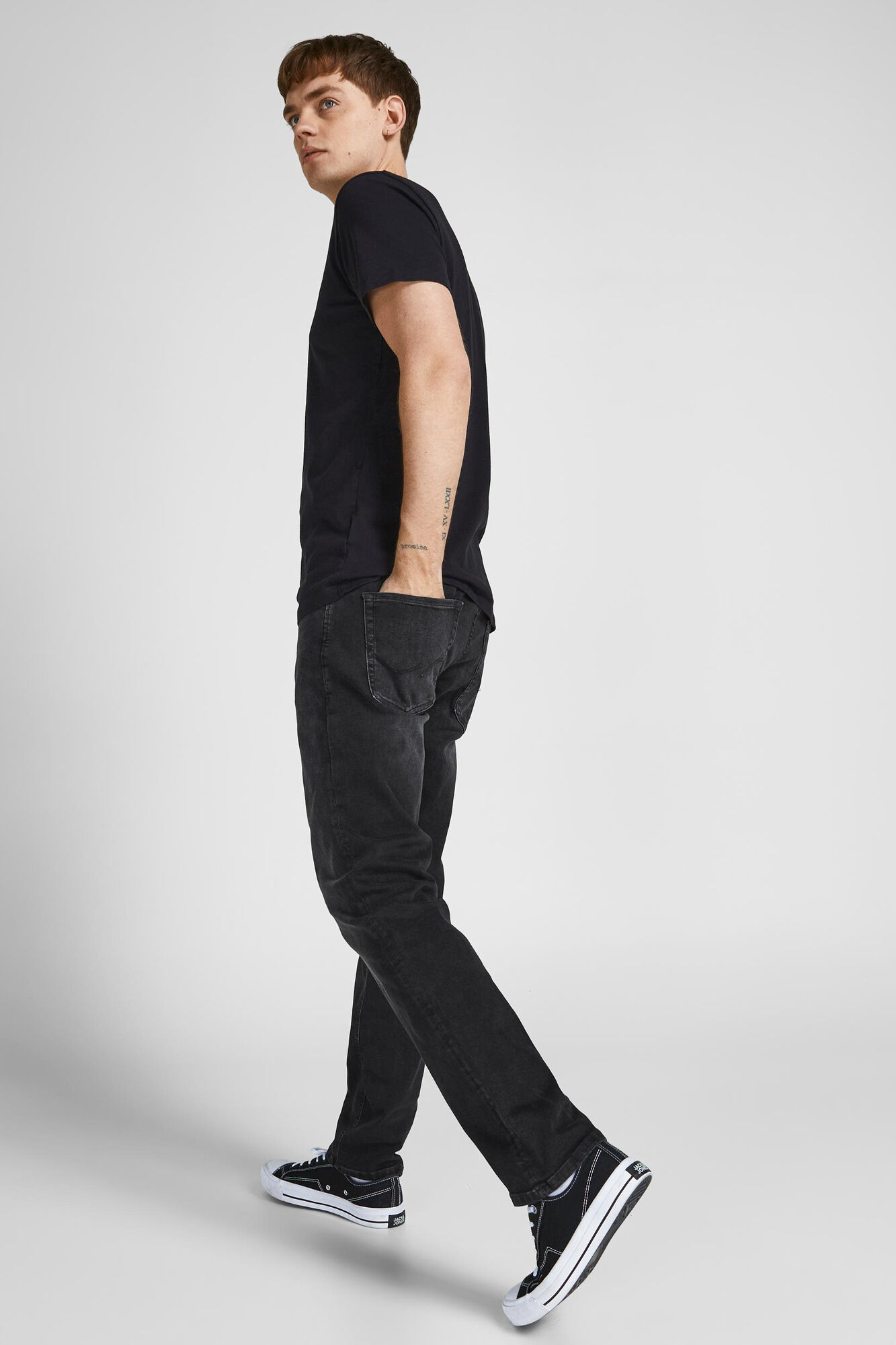 Calça jeans Clark preta de corte regular