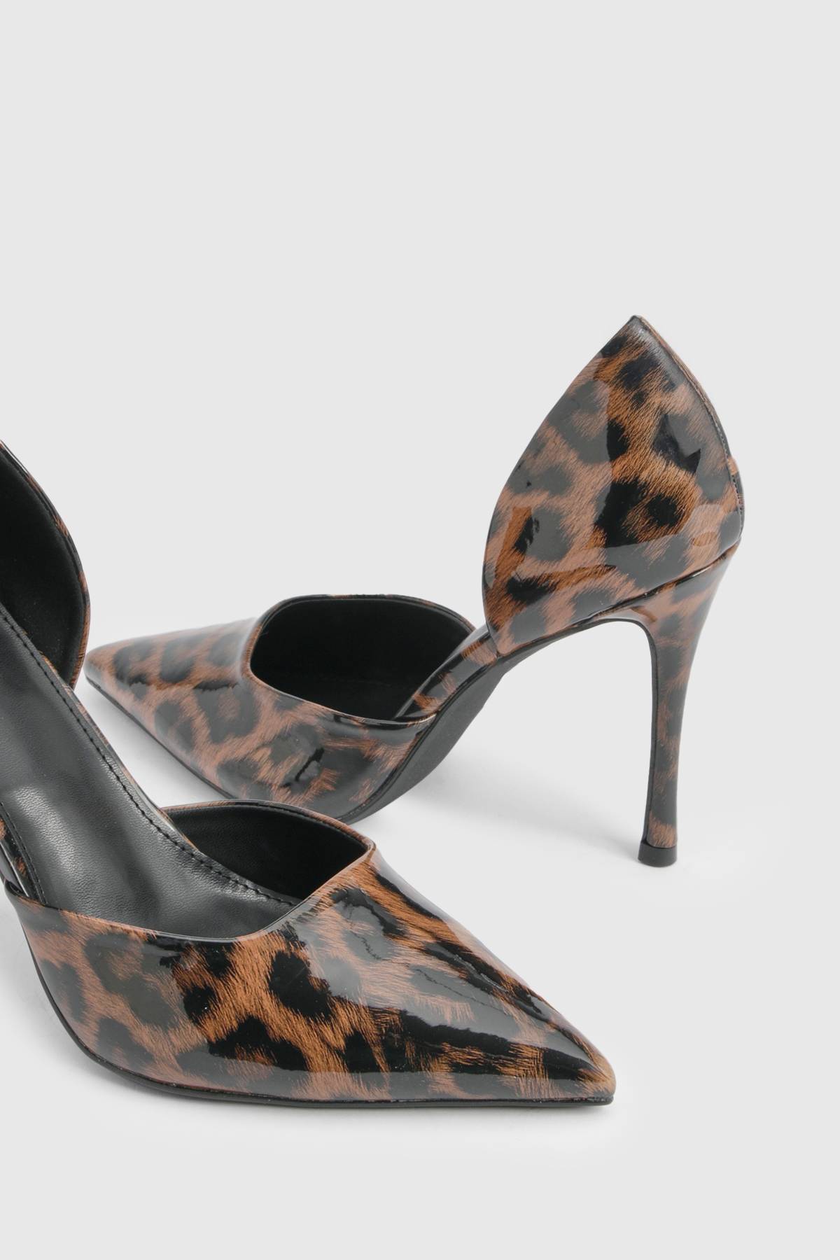 boohoo Escarpins Vernis Imprimé Léopard Coupe Large