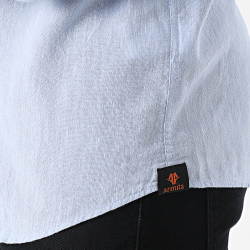 Chemise Manches Longues Bleu Clair Chiné