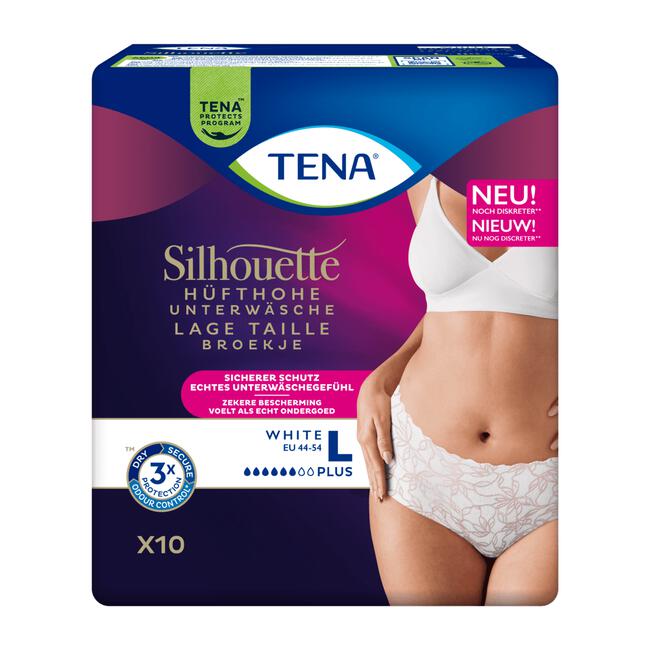TENA Silhouette Plus Wegwerp BroekjesWit Low WaistL 10 stuks