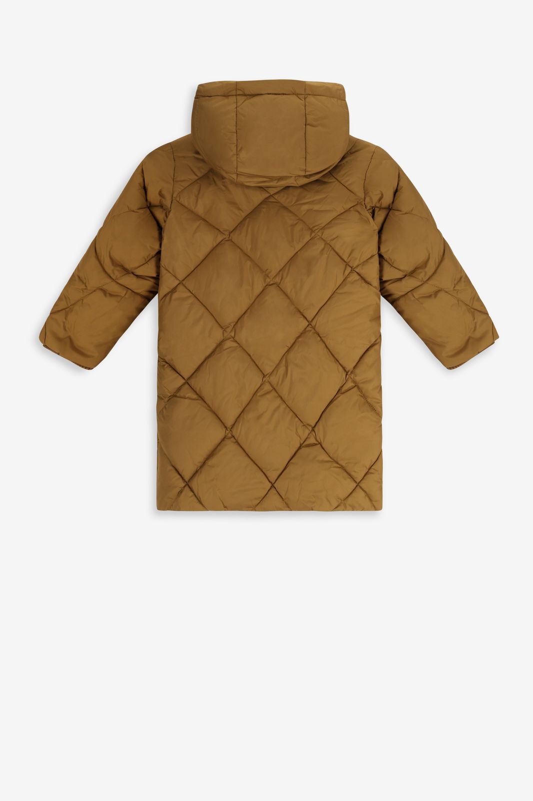 Khaki lange puffer jas