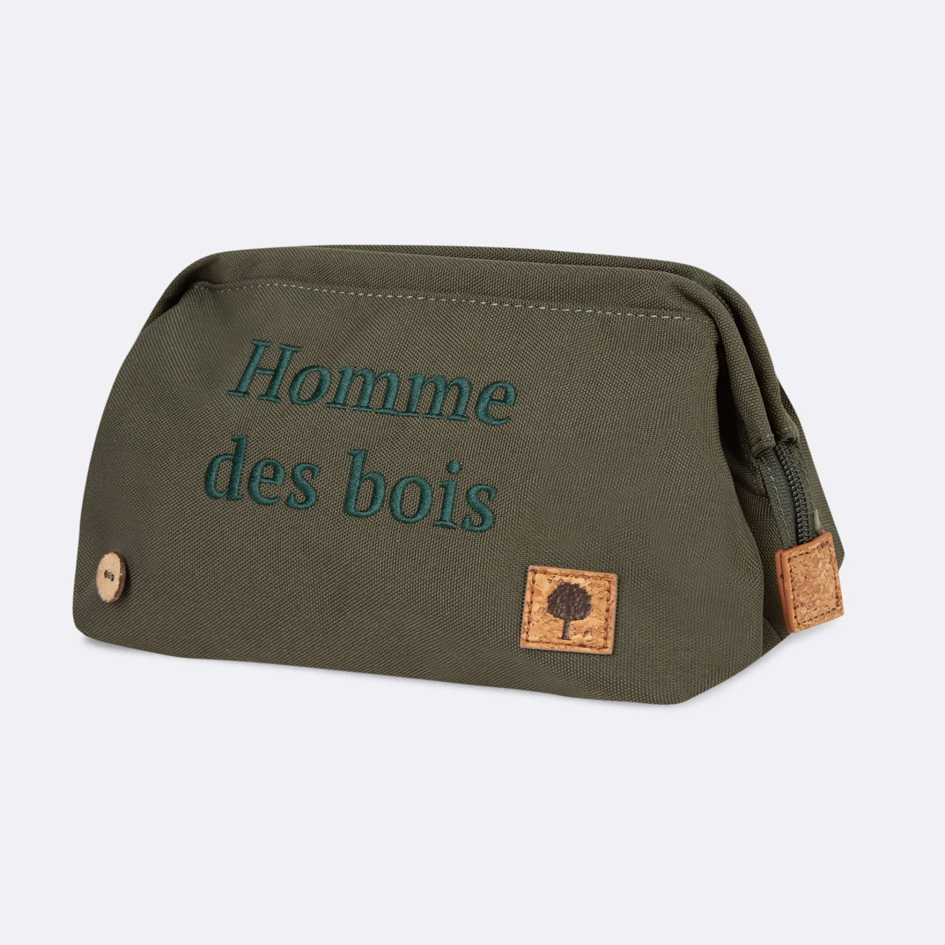 Trousse de toilette kaki végan en polyester recyclé - modèle Washbag