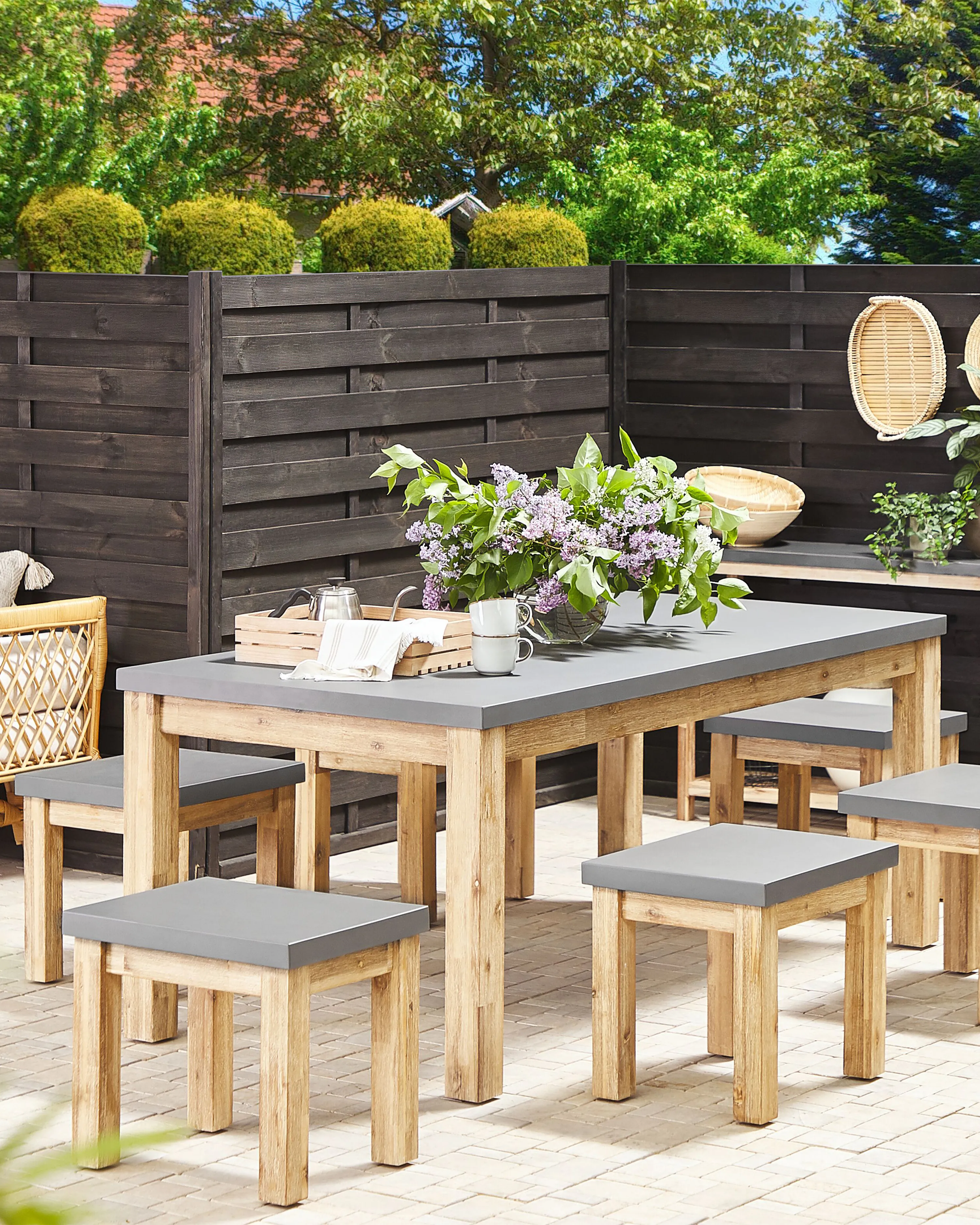 Set van 2 tuinstoelen OSTUNI Beton Grijs