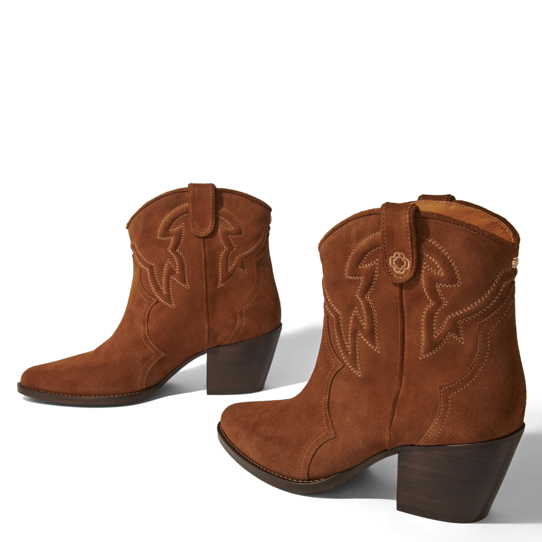 Bottines à talons en cuir | Marron