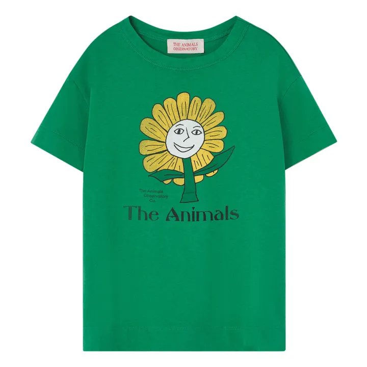 The Animals Observatory T-Shirt Rooster Fleur | Vert