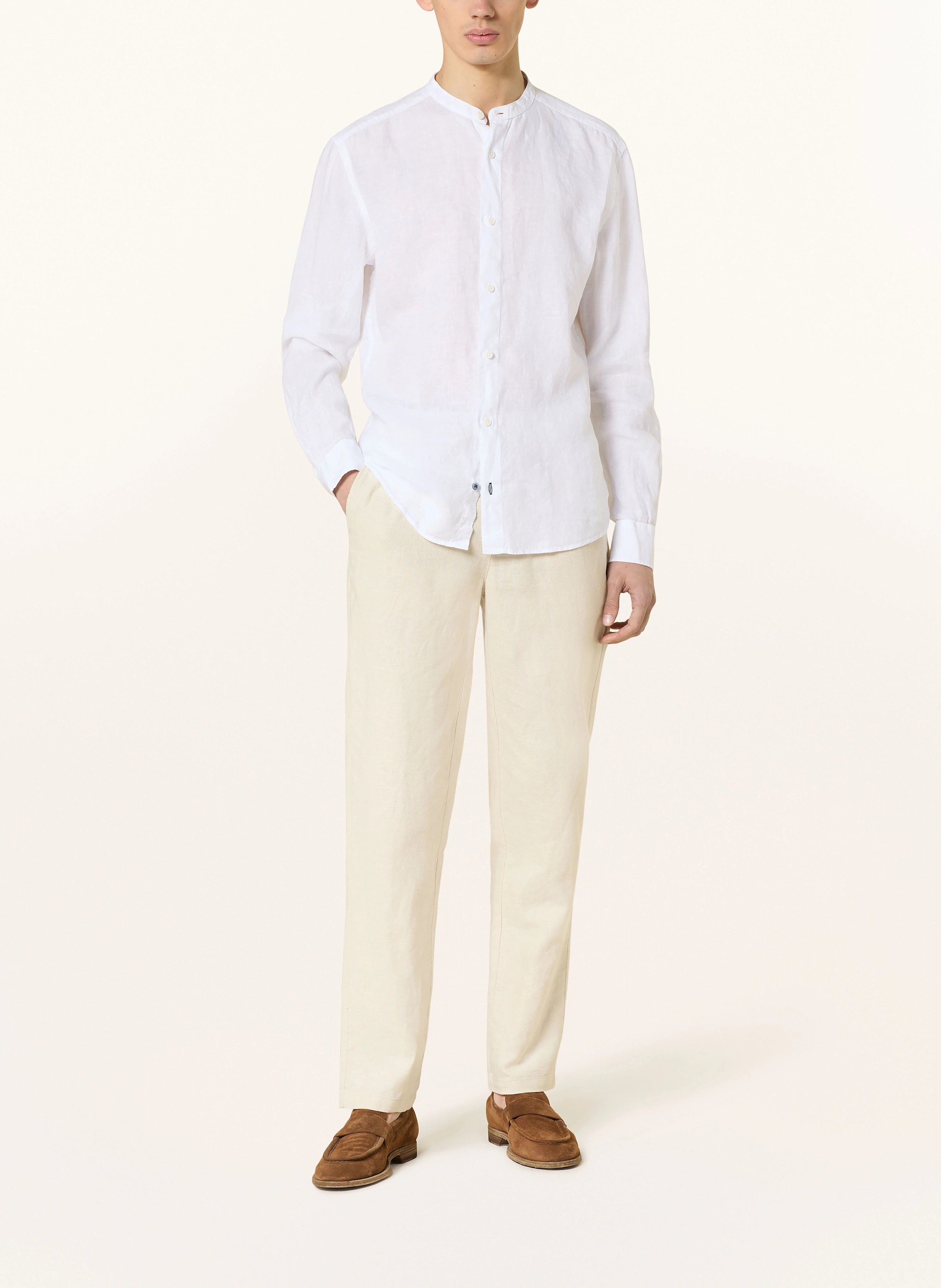 OLYMP Leinenhemd Casual regular fit mit Stehkragen