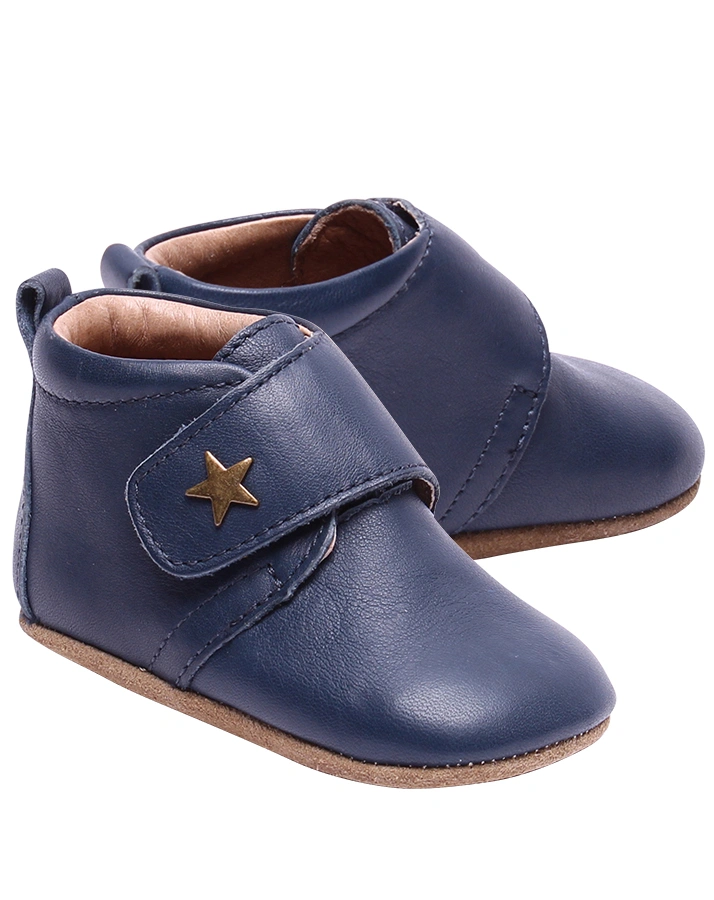 Hausschuhe STAR mit Klettverschluss in navy