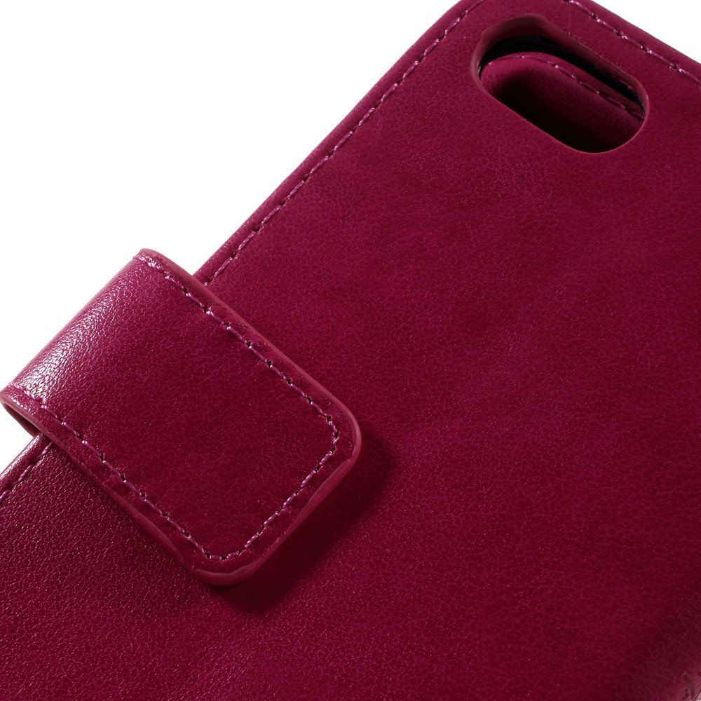 iPhone SE (2022/2020) / 8 / 7 Leder Tasche mit Kartenfach   Handschlaufe Butterfly Flowers - Pink