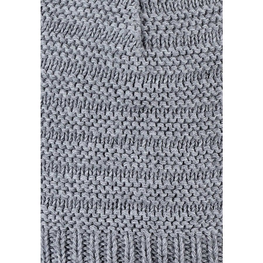 Sterntaler Strickmütze Rippe silber melange