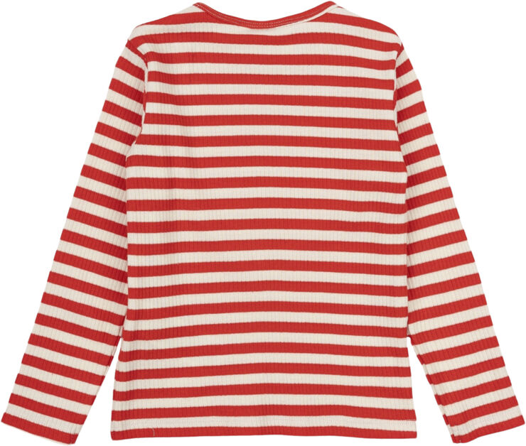 The New TNSTFro Uni L_S Rib Tee Poppy red striped
