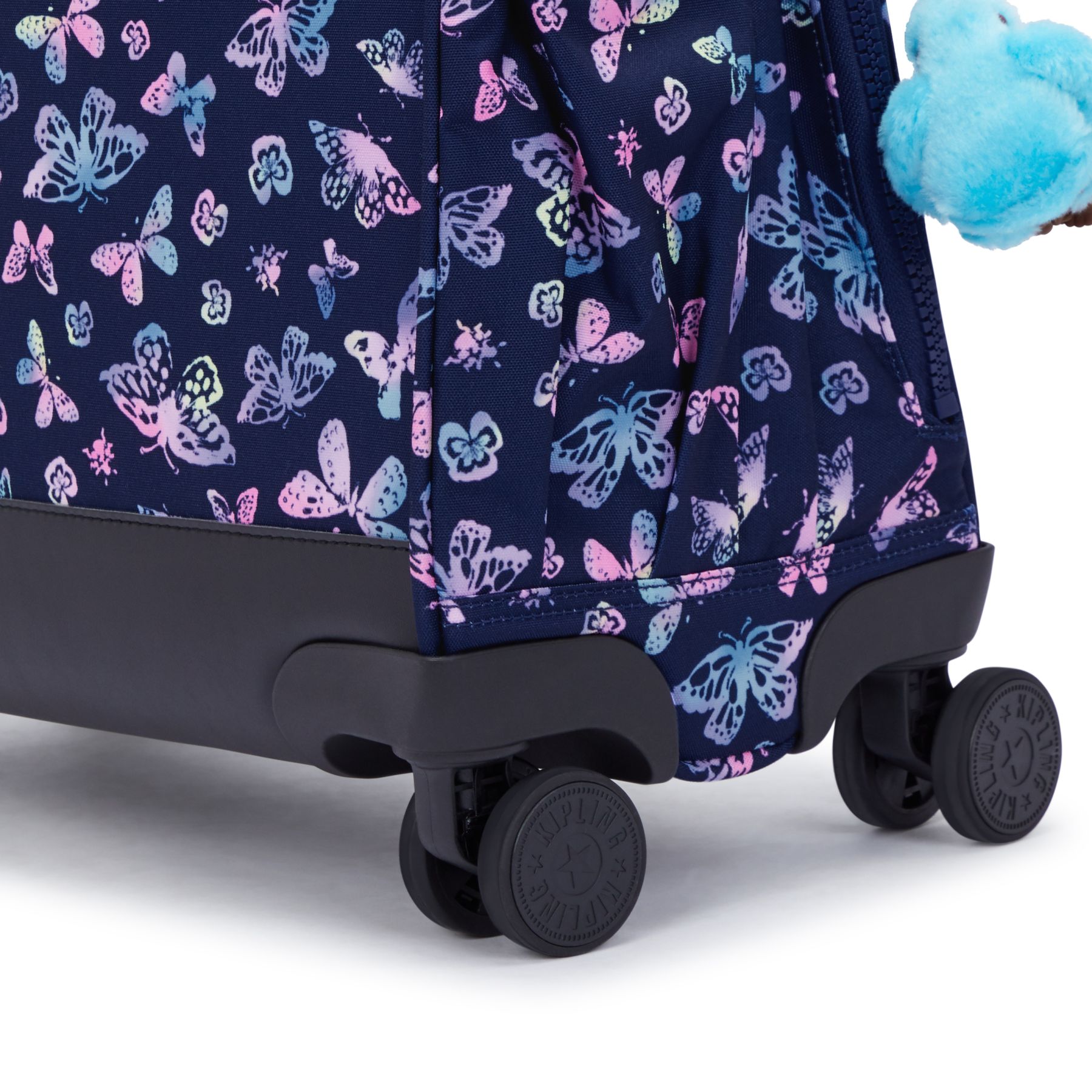 NEW STORIA Sac d'école à 4 roues pour enfants avec compartiment pour ordinateur - Butterfly Fun