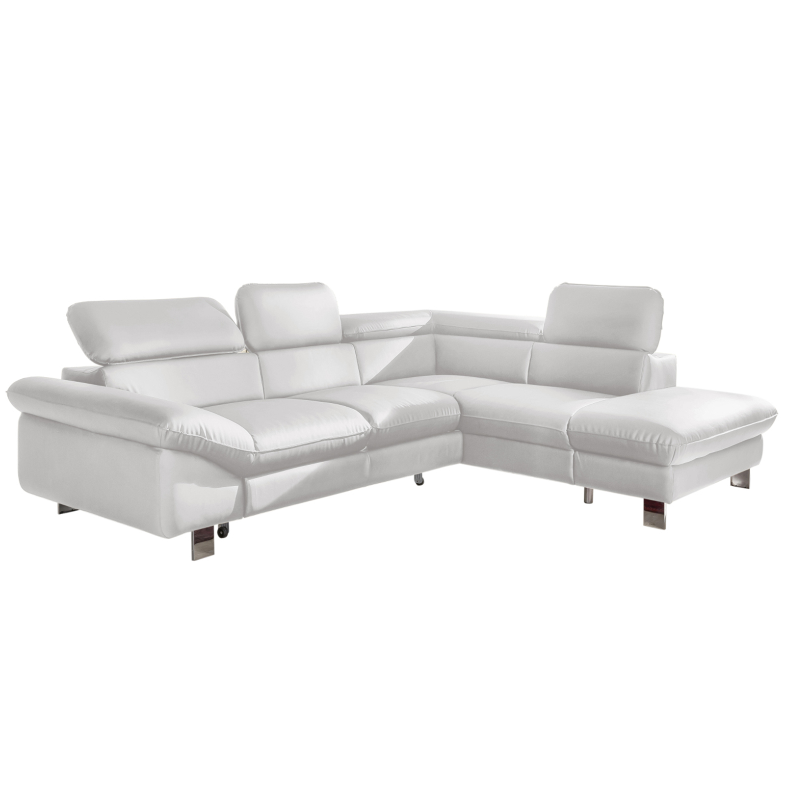 Ecksofa - white - Liegefunktion - Ottomane rechts