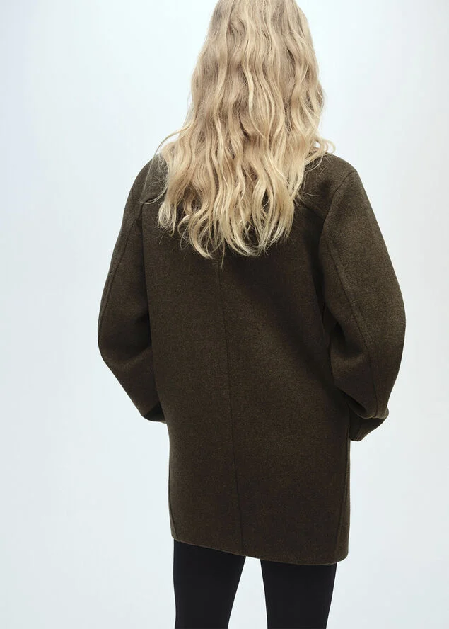 MANGO Double-breasted wool coat Beige - khaki