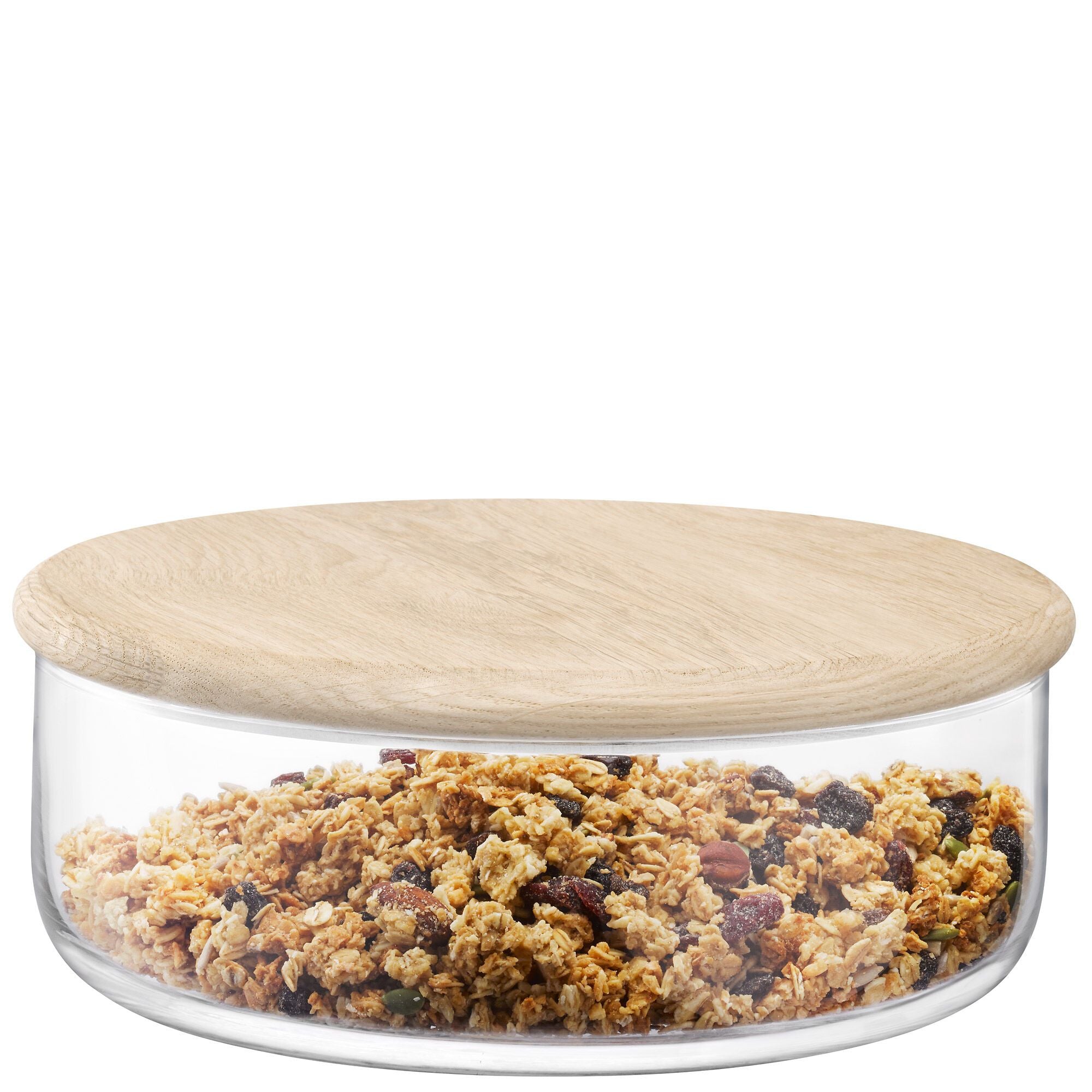 Dine Schüssel/Deckel Eiche Ø26.5x10cm - Natur, Transparent / H: 10.0 cm
