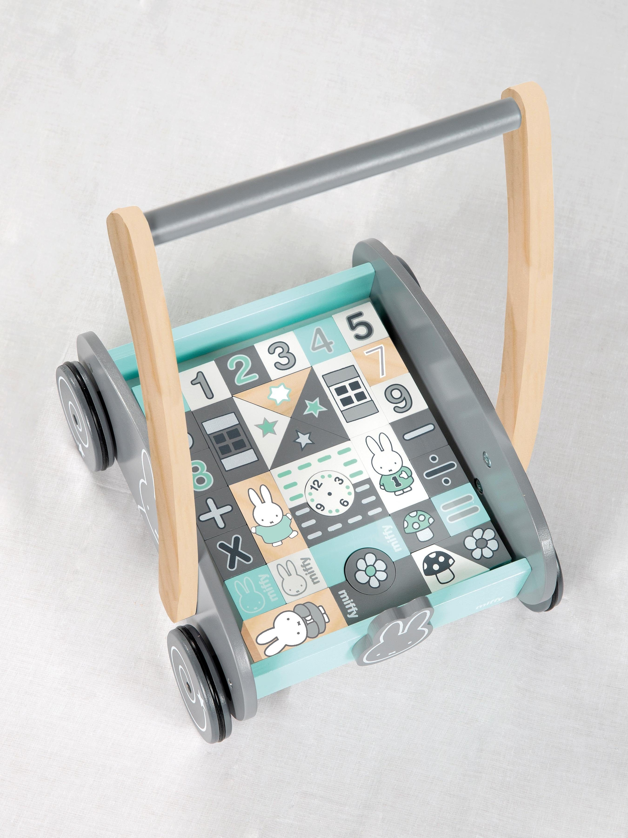 roba® Lauflernwagen »miffy®« mit 35-teiligem Holzbausteine-Set