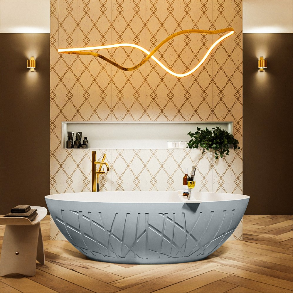 Mondiaz Holm vrijstaand bad 180x85cm kleur clay/talc