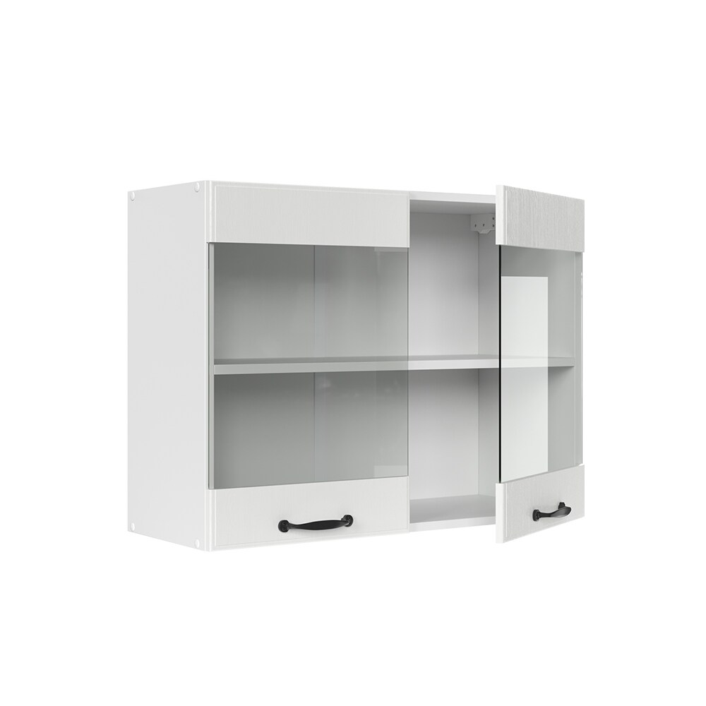 Vicco Hängeglasschrank 80 cm Weiß Küchenschrank Hängeschrank Küchenzeile R-Line