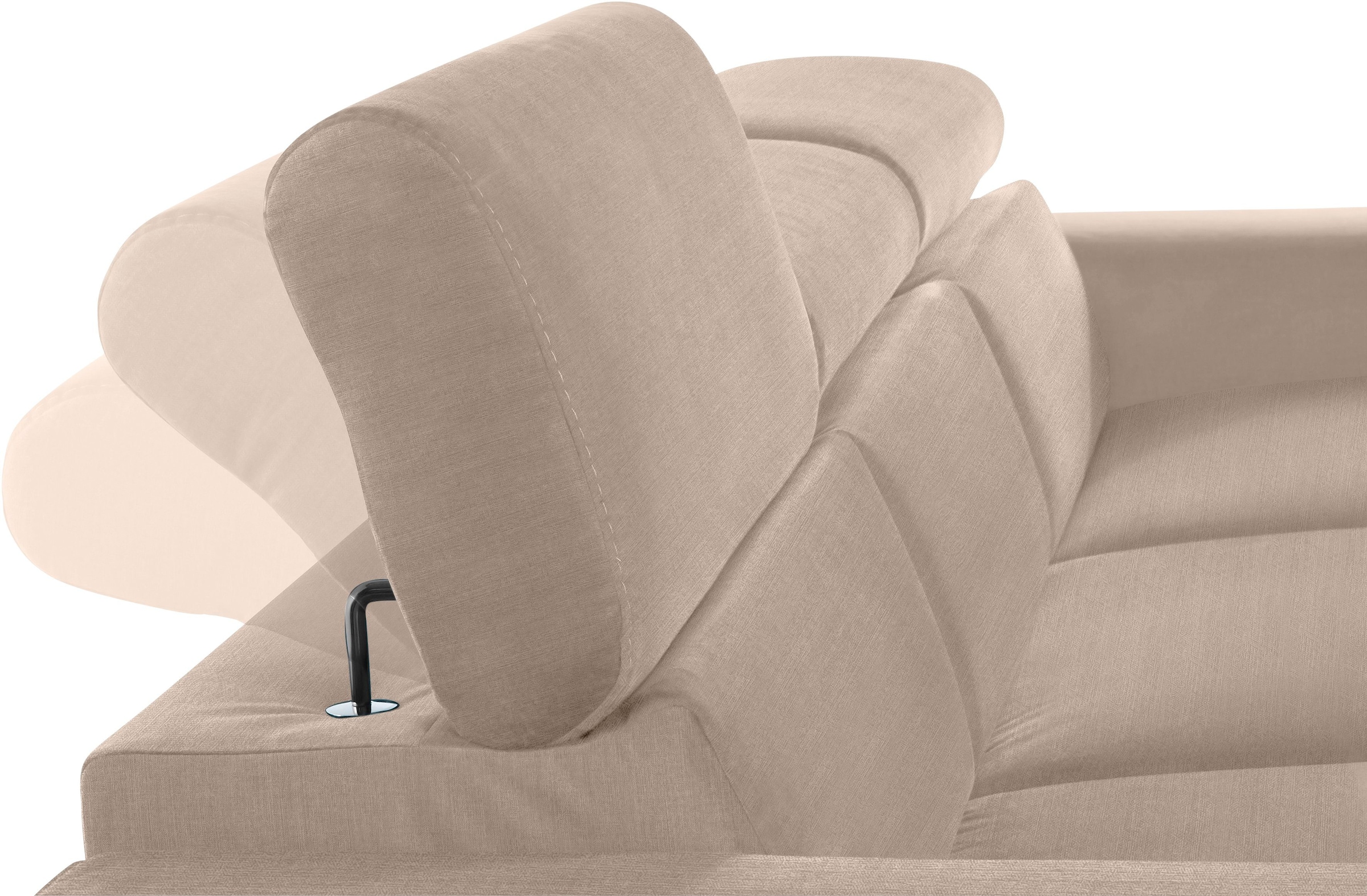 COTTA Polstergarnitur »Morven L-Form« Set,  Set bestehend aus: Ecksofa mit Kopfteilverstellung & Hocker