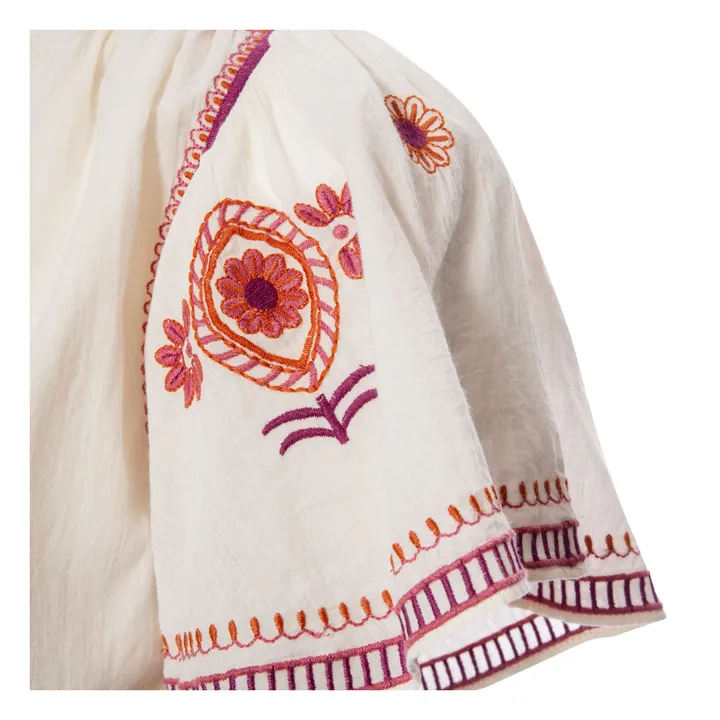 Alma Deia Top Brodée en Coton Bio | Blanc cassé