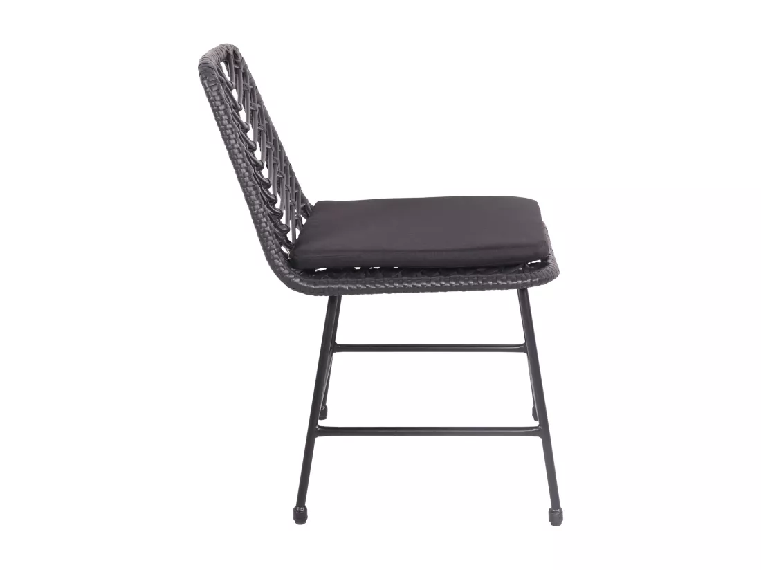 Lot de 2 chaises en rotin synthétique noires avec coussins OKA - HAPPY GARDEN