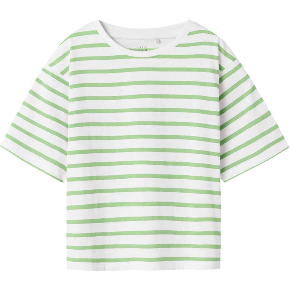 Køb Name It Bright White Arcdian Green Nkfvitanni Ss Kort Rlx Top