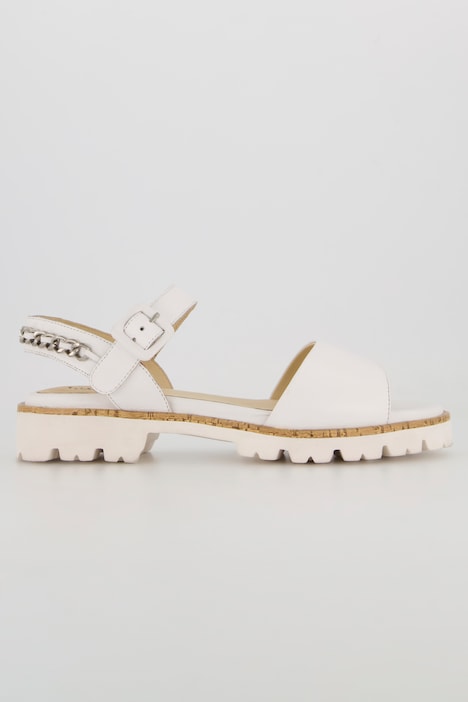 Leder-Sandaletten, Zierkette, Weite H