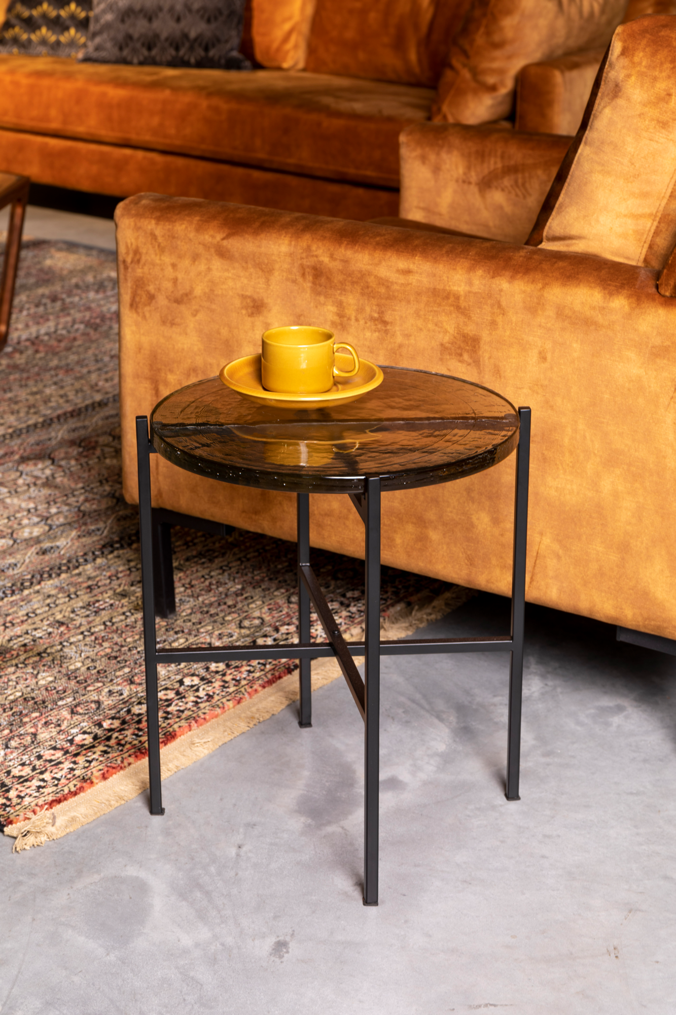 Dutchbone bijzettafel Vidrio zwart