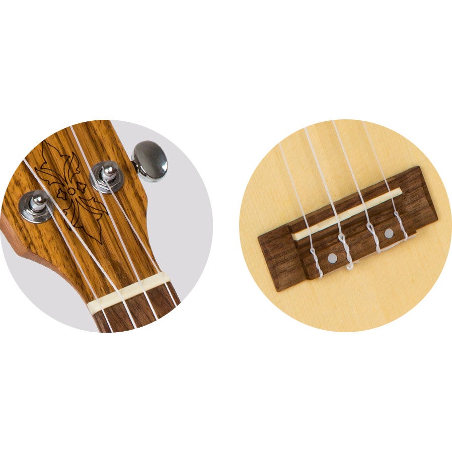 Flight Designer Series DUS320 SP/ZEB sopraan ukelele met gigbag