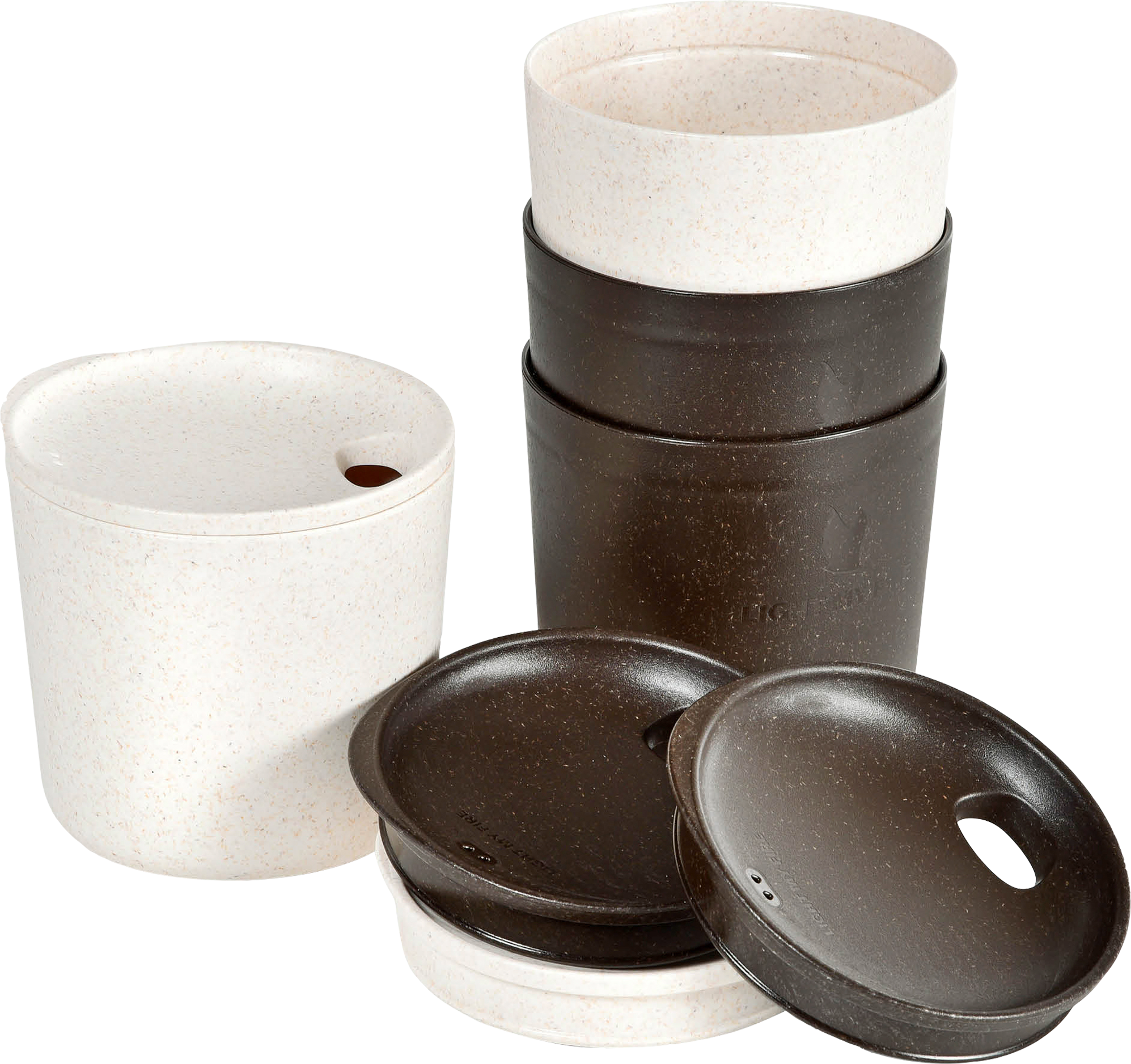 Light My Fire MyCup'n Lid short  4er Pack cream/cocoa