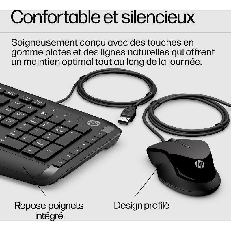 HP Pavilion KEYBOARD AND MOUSE 200 clavier Souris incluse Universel USB Noir