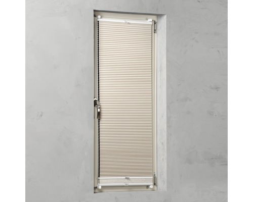 Soluna dubbel plisségordijn met zijspanning, linnen/beige, 45x130 cm