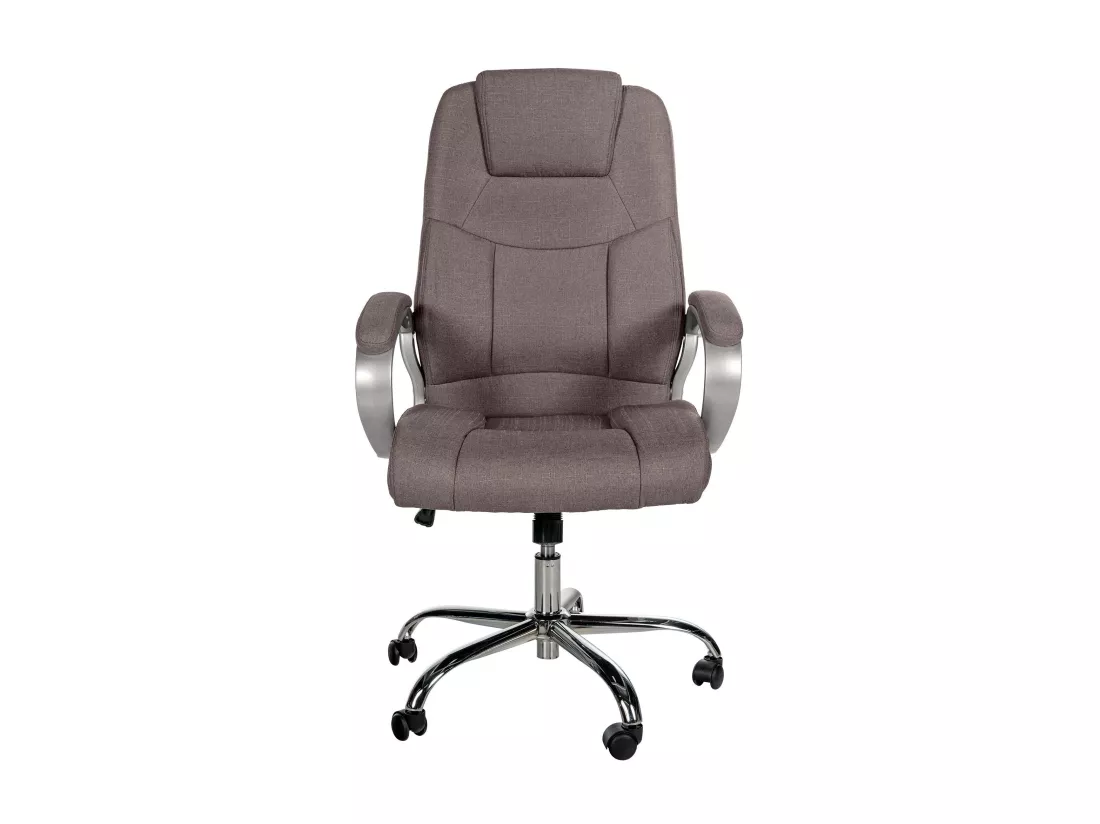 Chaise de bureau - Tissu & Métal chromé - Taupe - XL Apoll