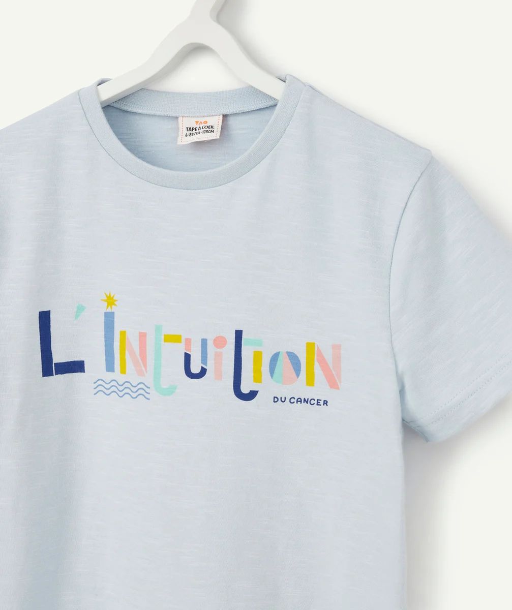 COSMIC VIBES - T-SHIRT BLEU CANCER EN COTON BIO ENFANT
