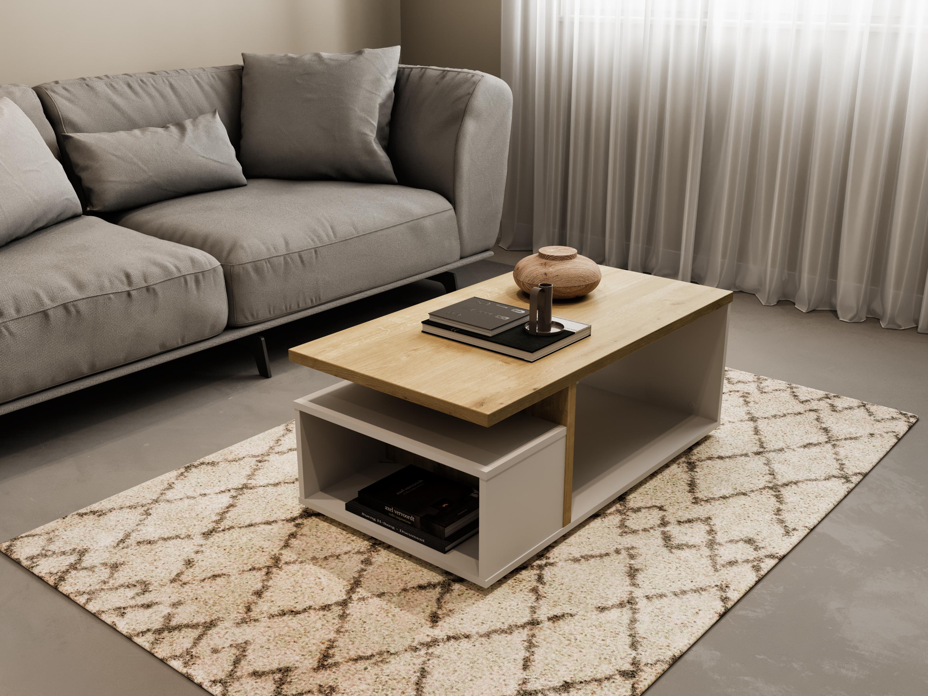 ACCESS TABLE BASSE 3 NICHES 92X50CM