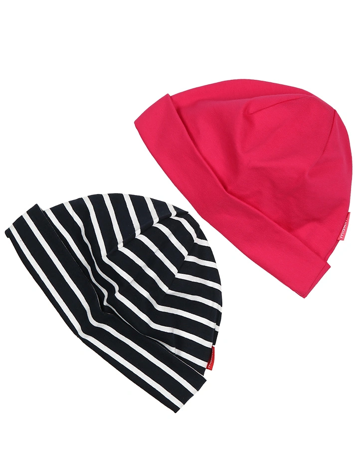 Jersey-Mütze BASIC 2er-Pack in pink/navy