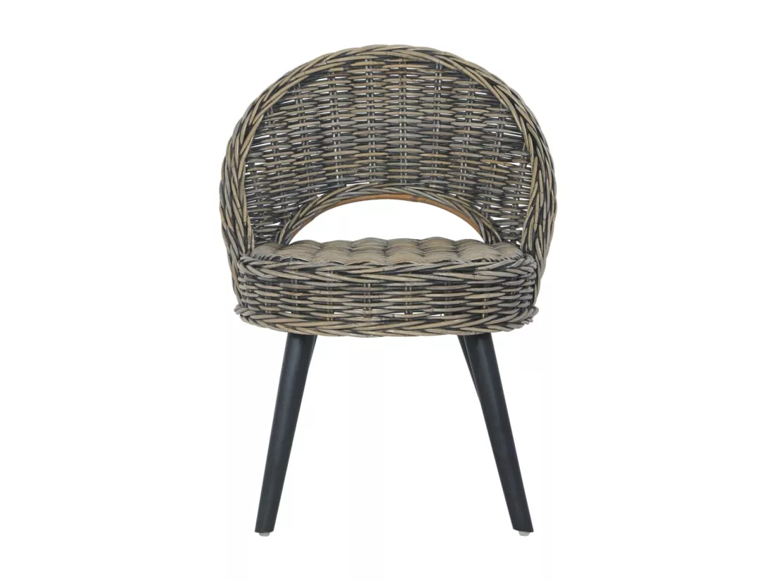 Fauteuil-fauteuil Kubu Rotin Noir