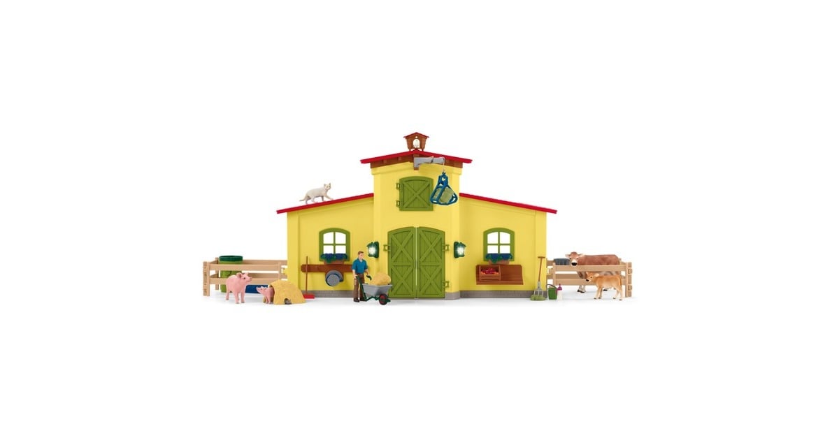 SchleichFarm World - Grote stal, geel speelfiguur