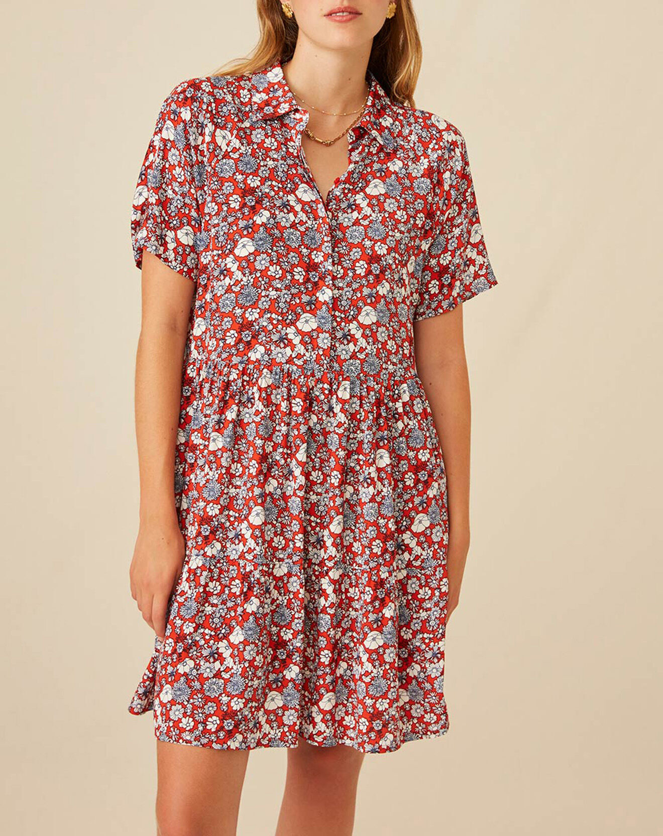 Harris Wilson Robe Even imprimée marguerite vermillon
