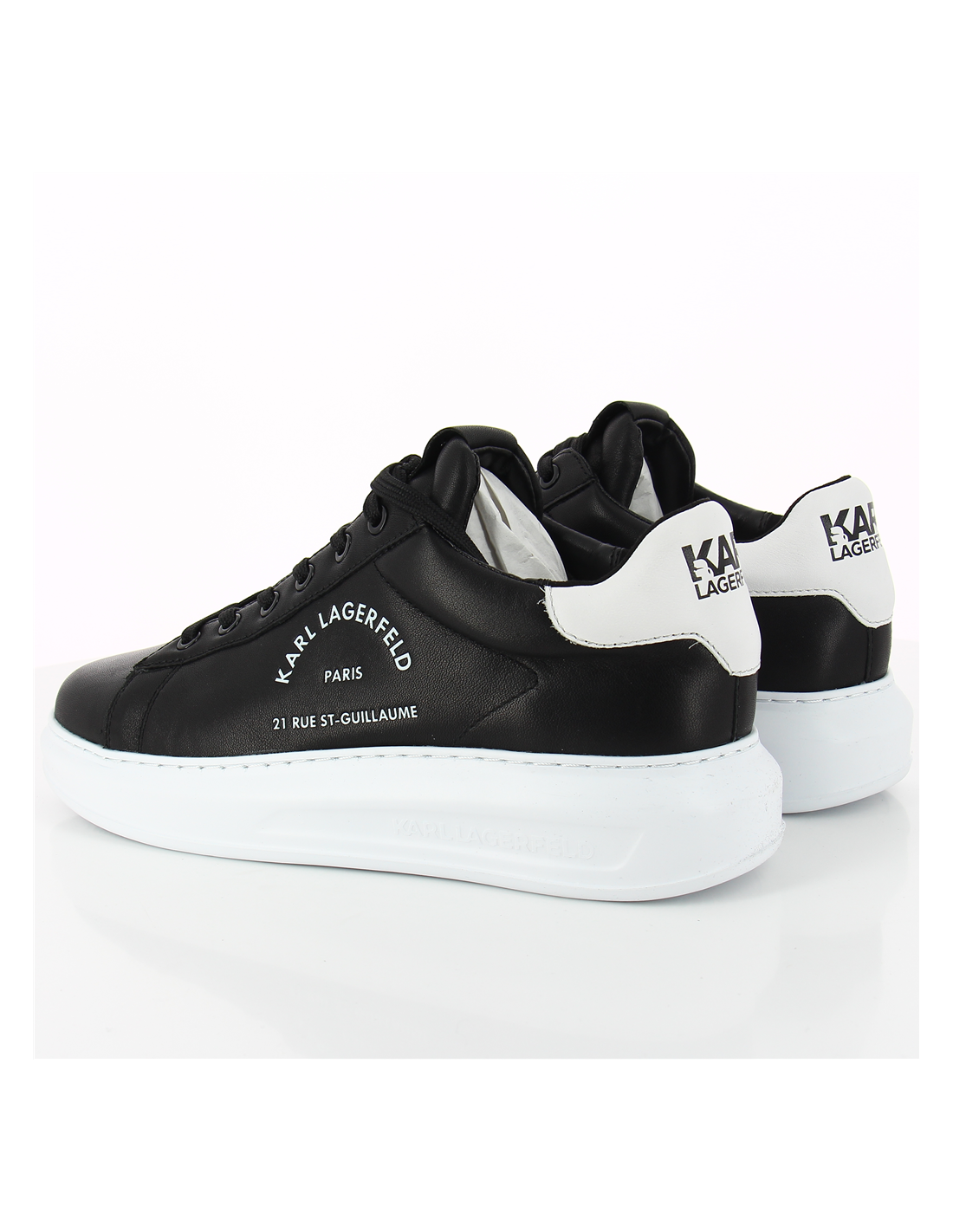 karl lagerfeld baskets de ville homme kapri mens maison karl lace cuir noir/blanc
