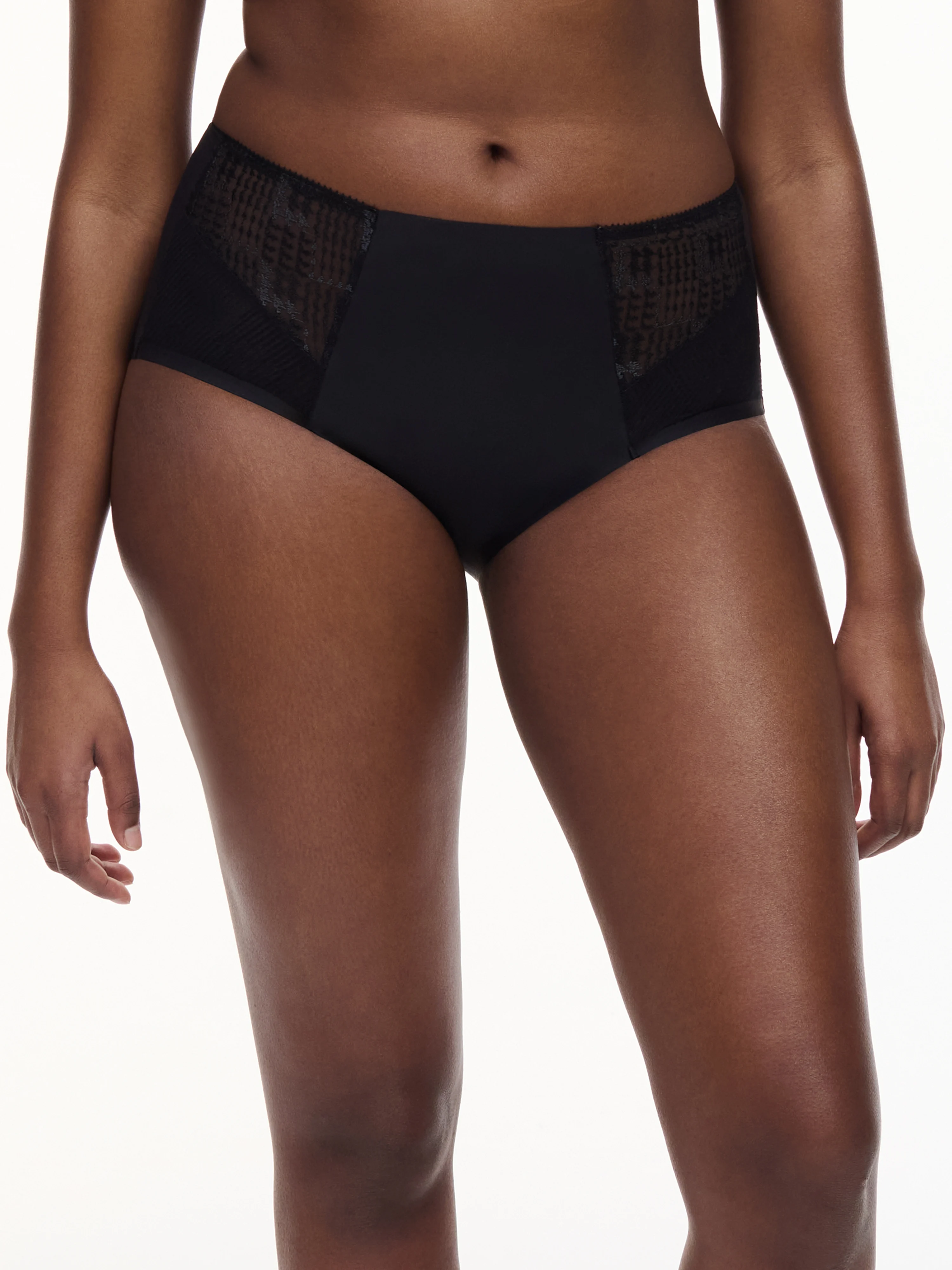 INTRIGUE - Culotte taille haute broderie | Noir