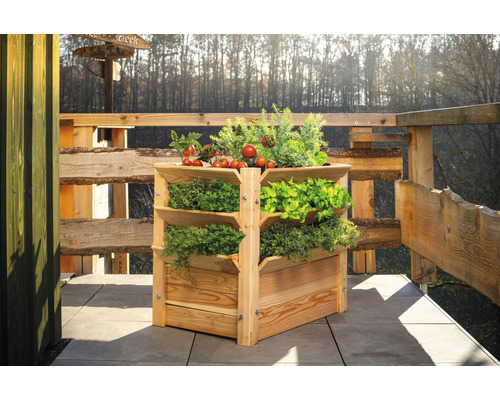 Klassieke verhoogde tuinbak WESTMANN Premium maat XL 90 x 65 x 73 cm naturel