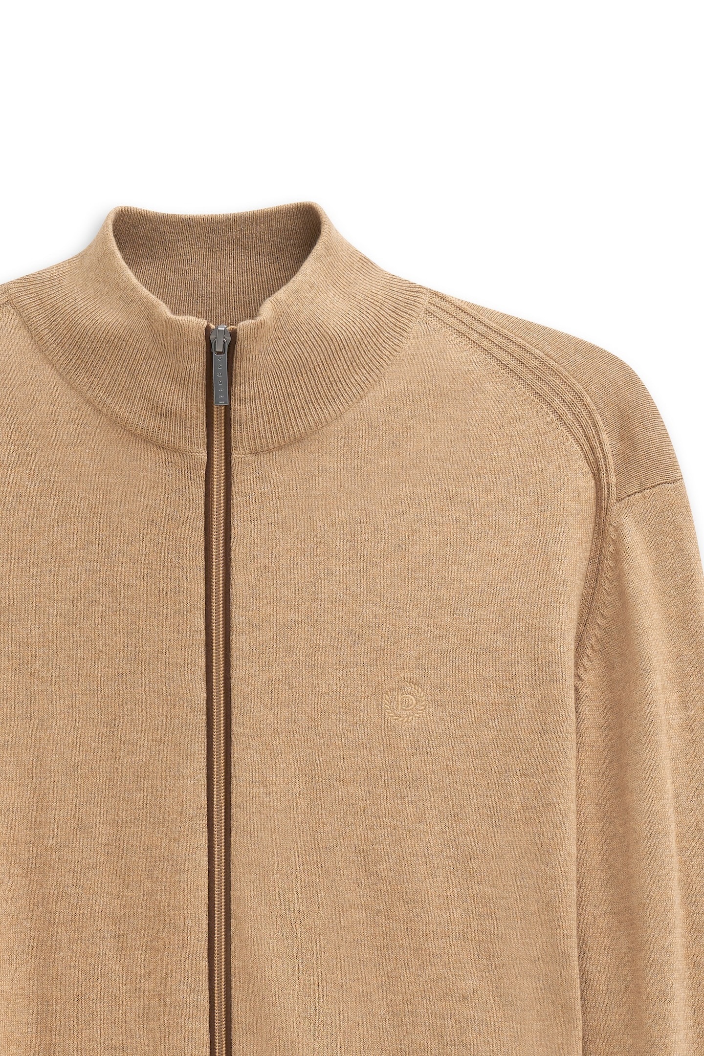 bugatti Strickjacke »Regular Fit«, mit Reissverschluss und Stehkragen